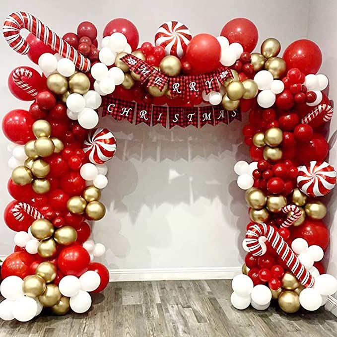 Elegant Merry Christmas Balloon Decor