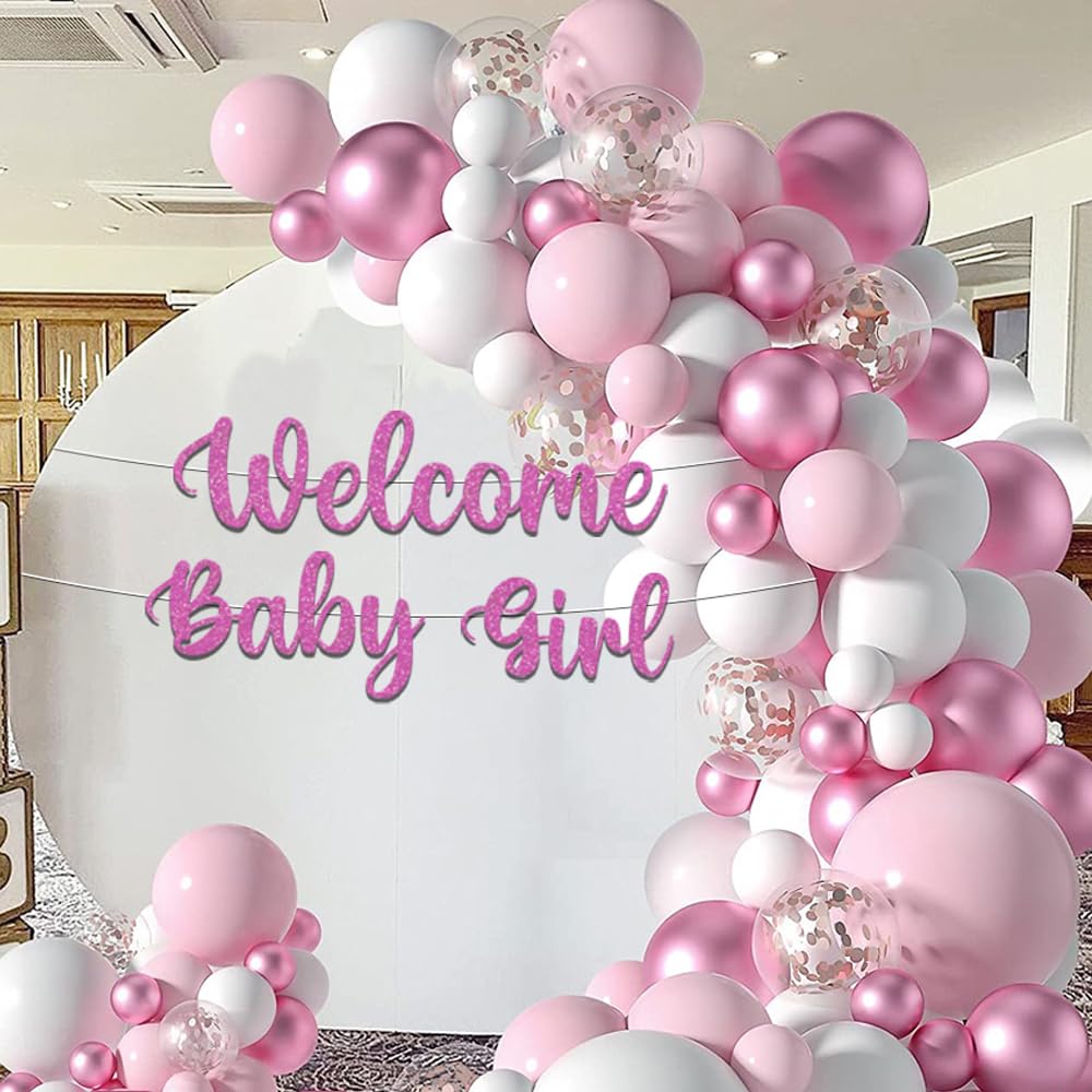 Pink Balloons Baby Girl Welcome Decoration