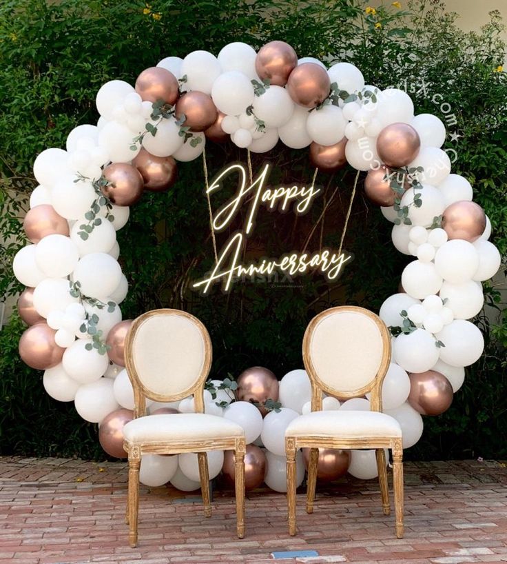 White Balloons Anniversary Ring Decoration