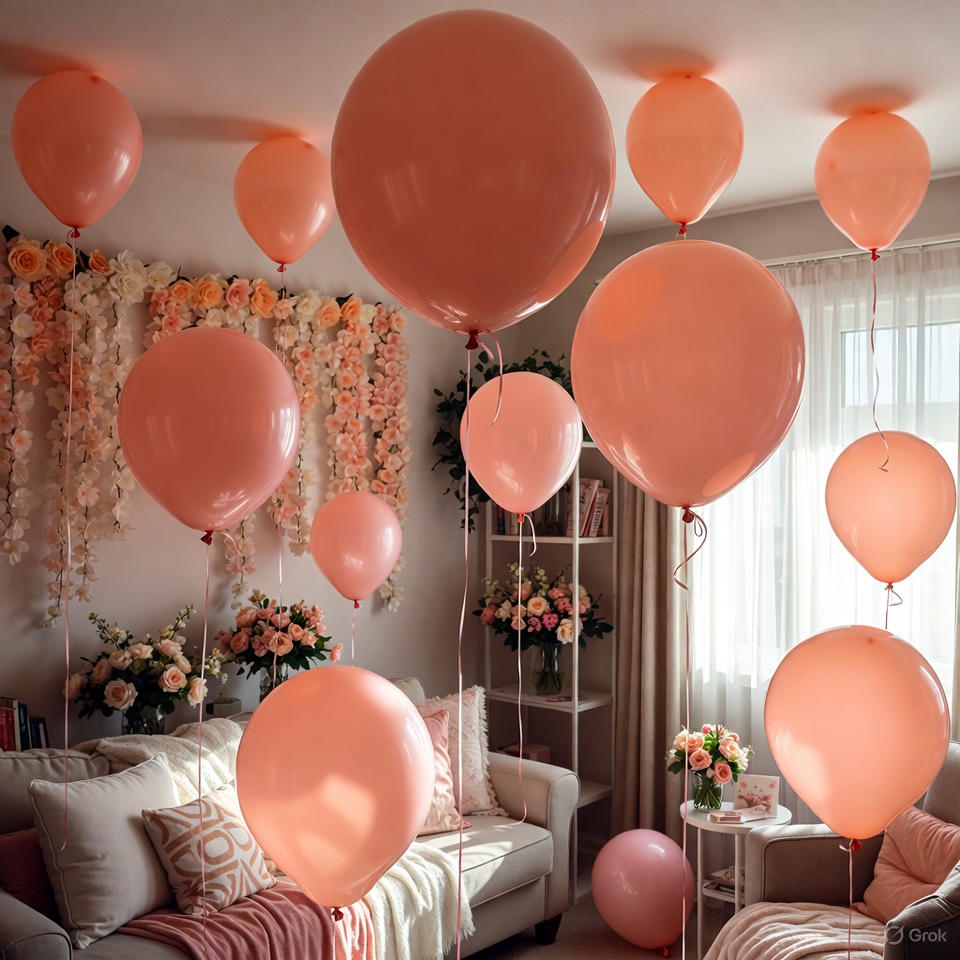 Mothers Day Peach Balloon Decor with Flex - Image 2