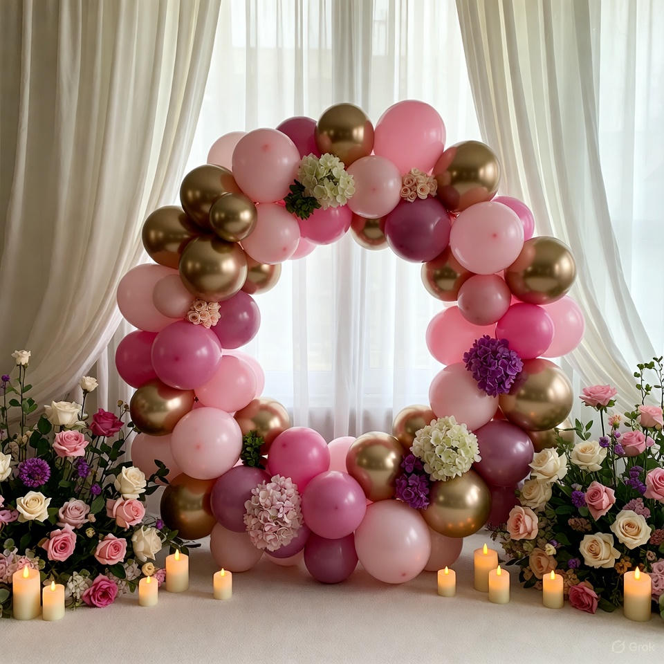 Elegant Mothers Day Balloon Ring Decor
