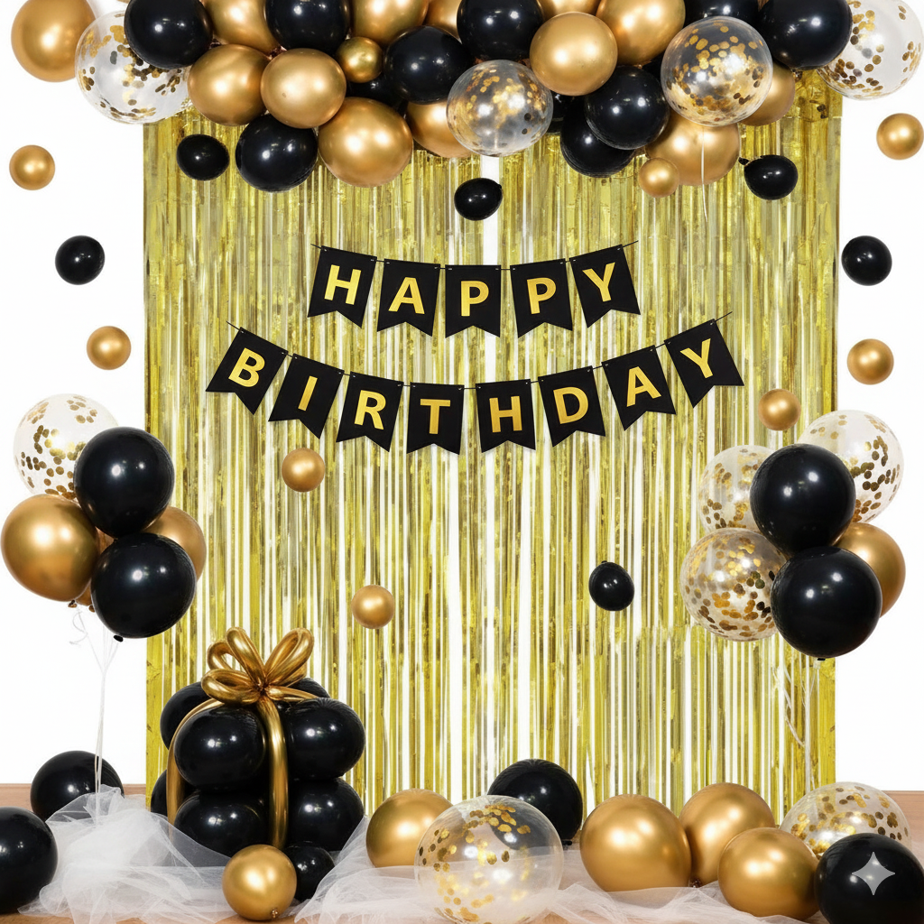 Yellow Black Anniversary Decor at Home