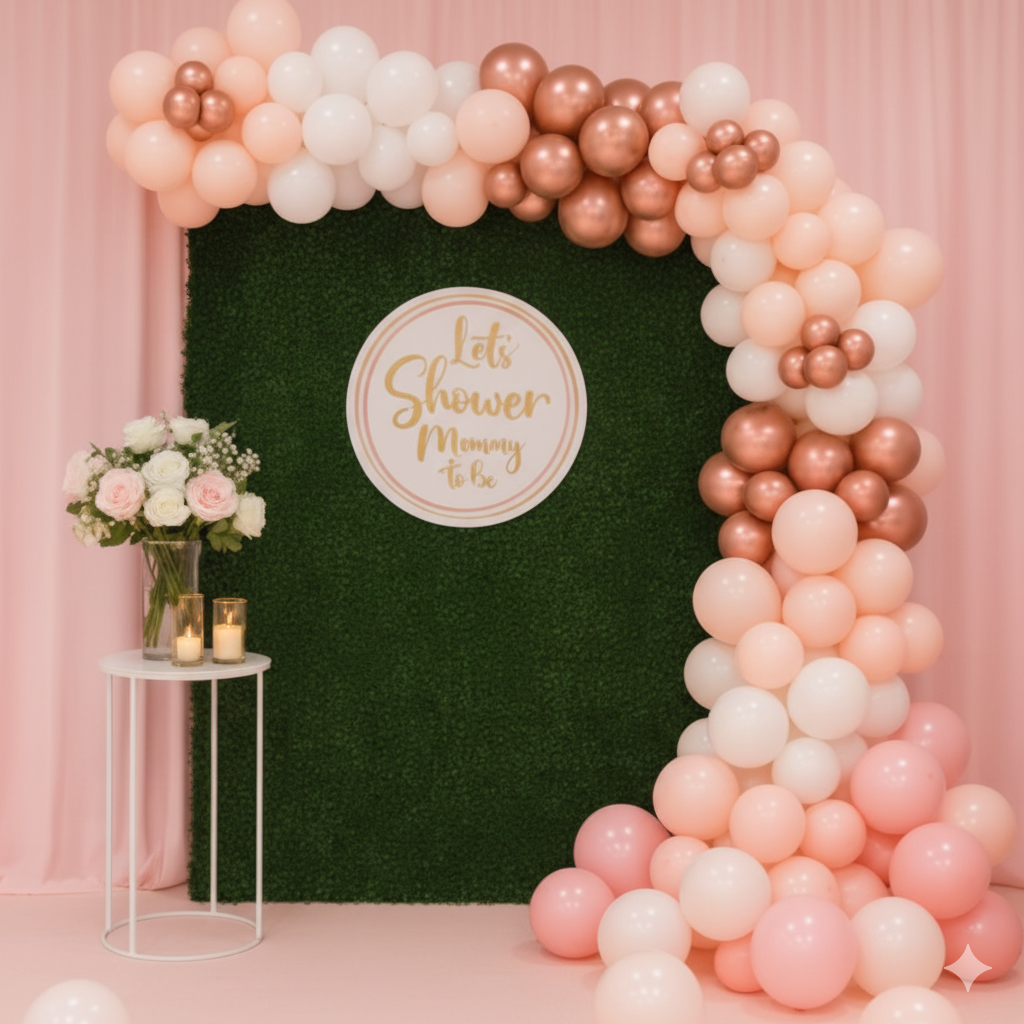 Soft Pink Baby Shower Balloon Decoration