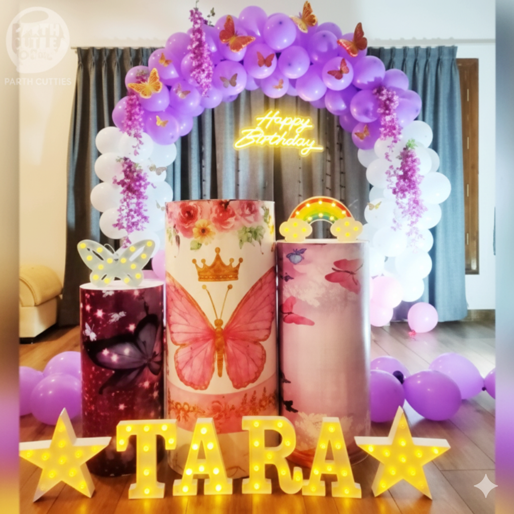 Simple Elegant Butterfly Balloon birthaday decorat