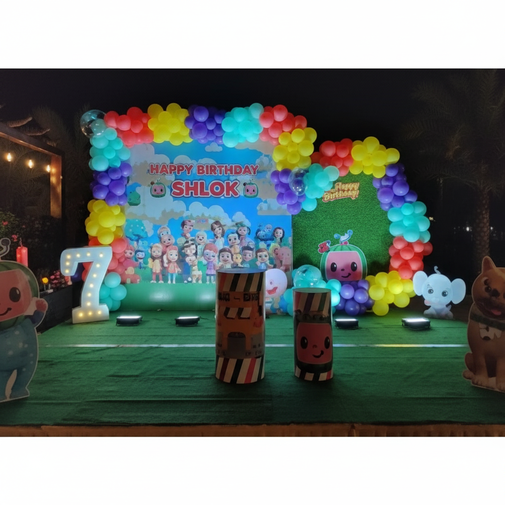 Multi-colour 7th Birthday Decor