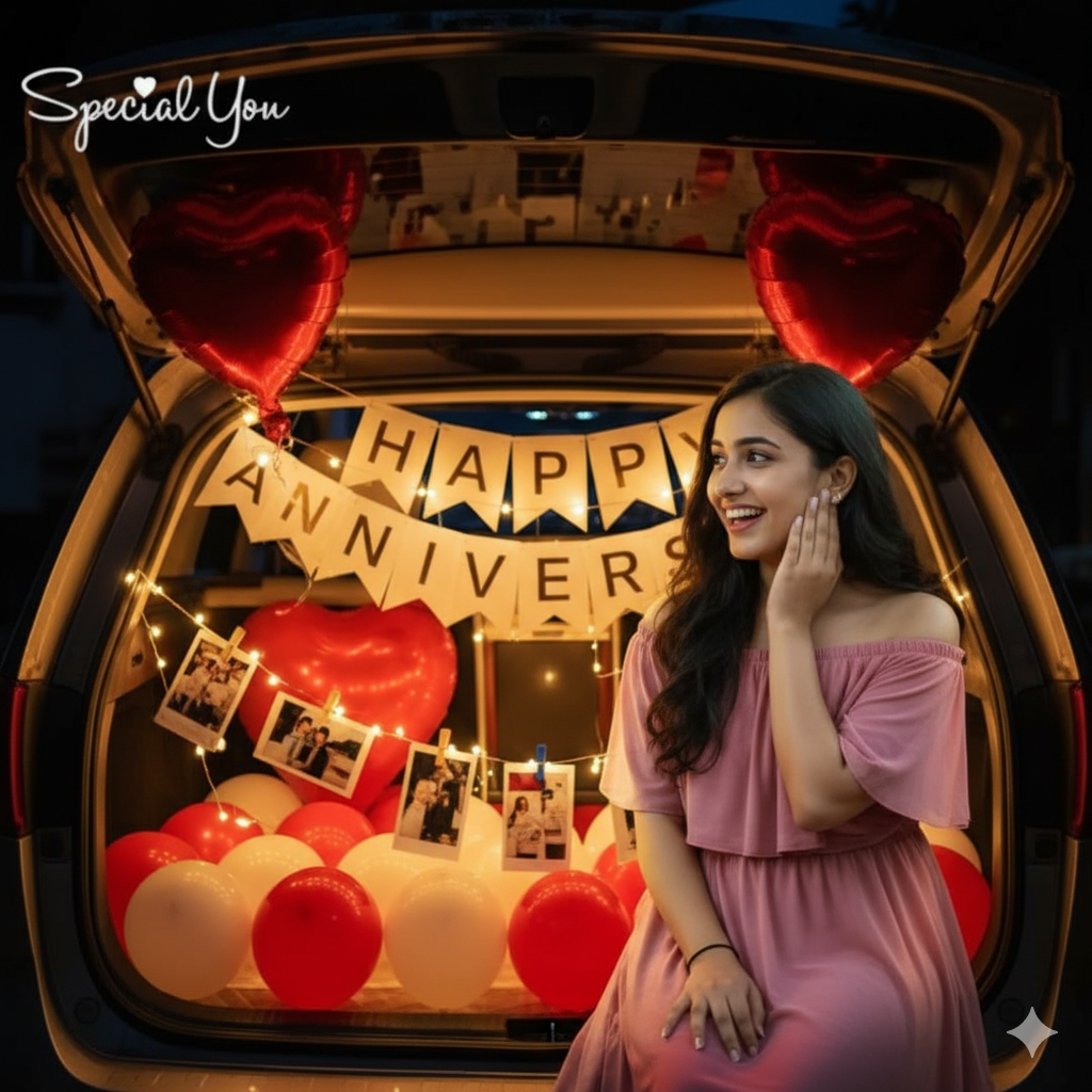 Red Hearts Marry Me Car Boot Decor