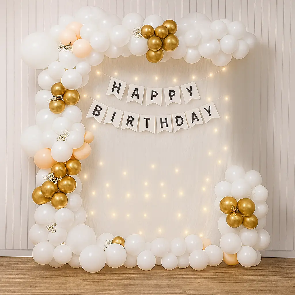 Balloon Arch Setup For Birthday 
