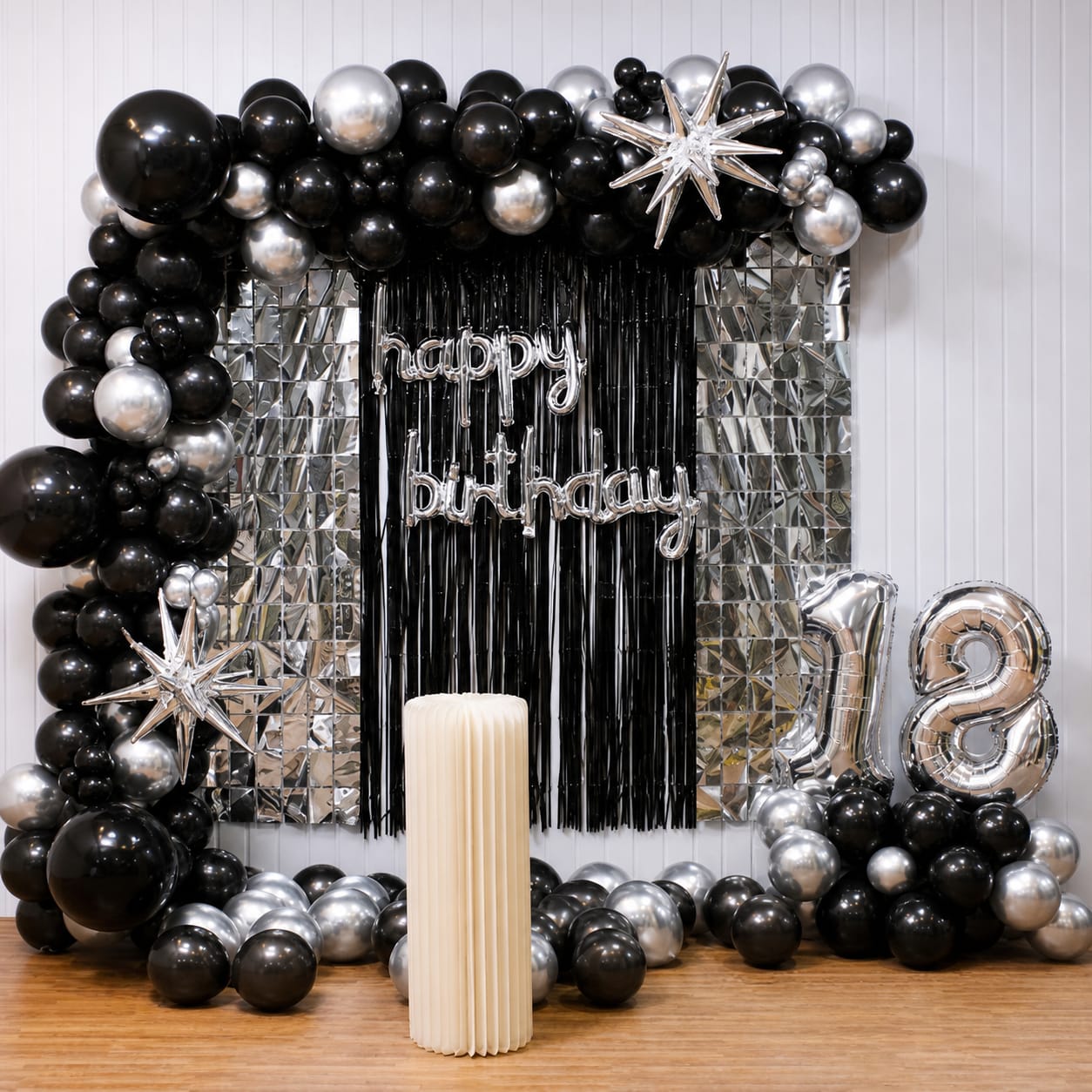 Fascinating Metallic Birthday Balloon Decor