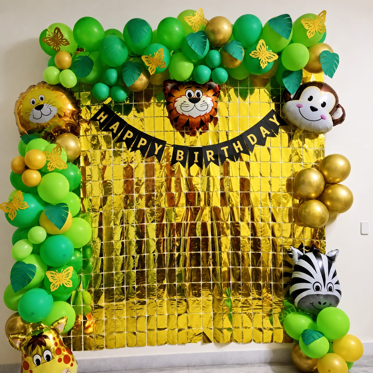 Golden Jungle Theme Birthday Decor