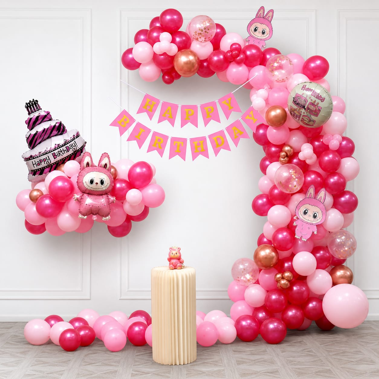 Pink Party With Labubu Bday Decor