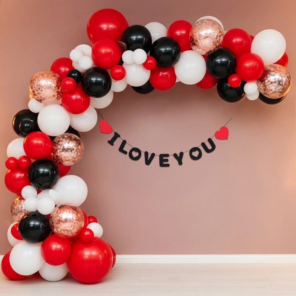Romantic Red & Black Love Arch Decor