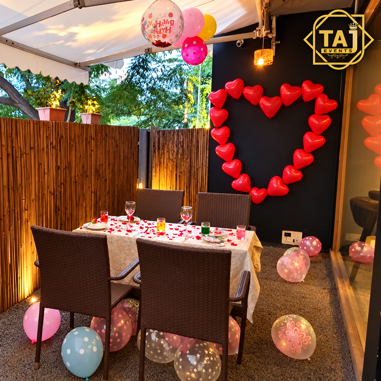 Private Outdoor Candle Light Setup