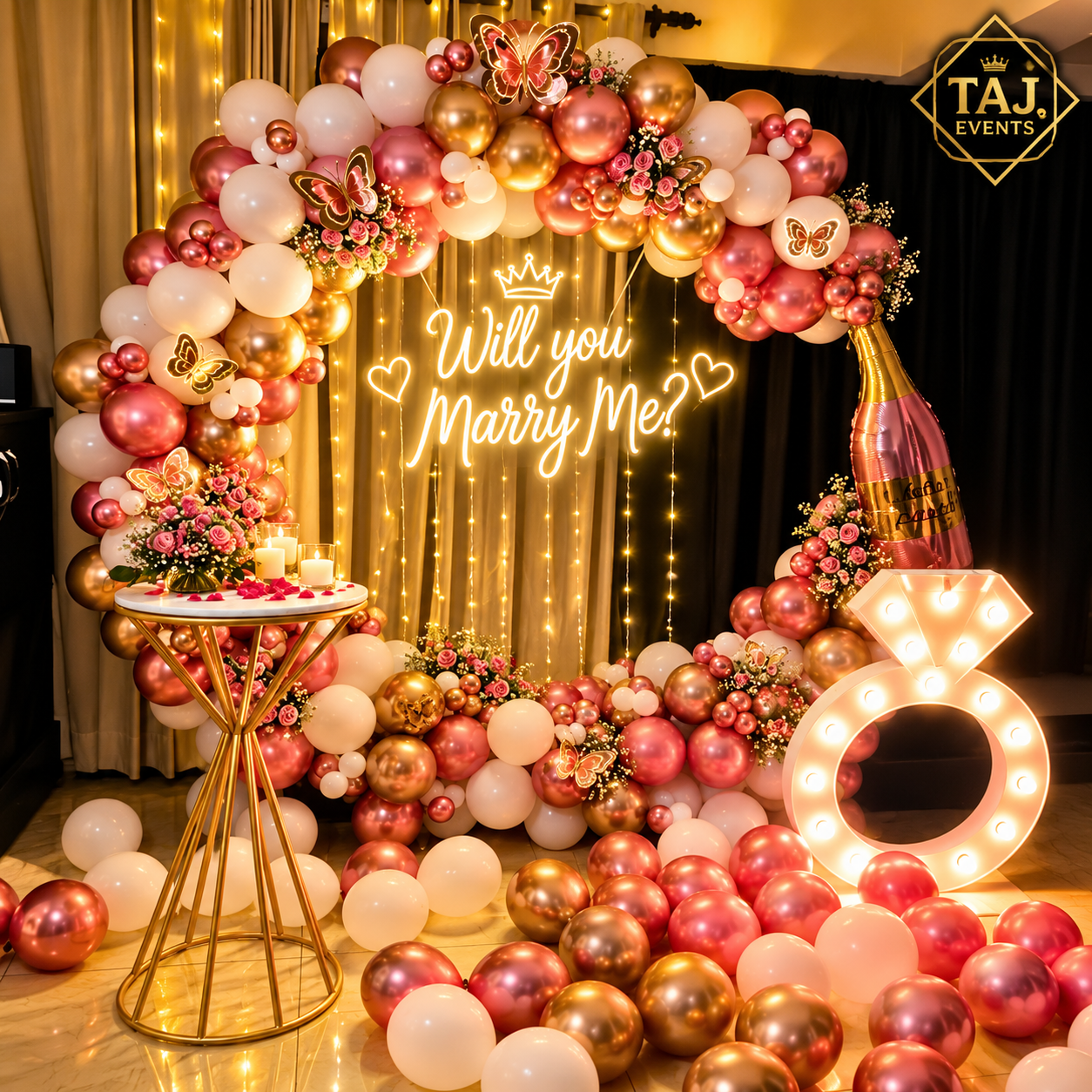 Will You Marry Me Ring Setup