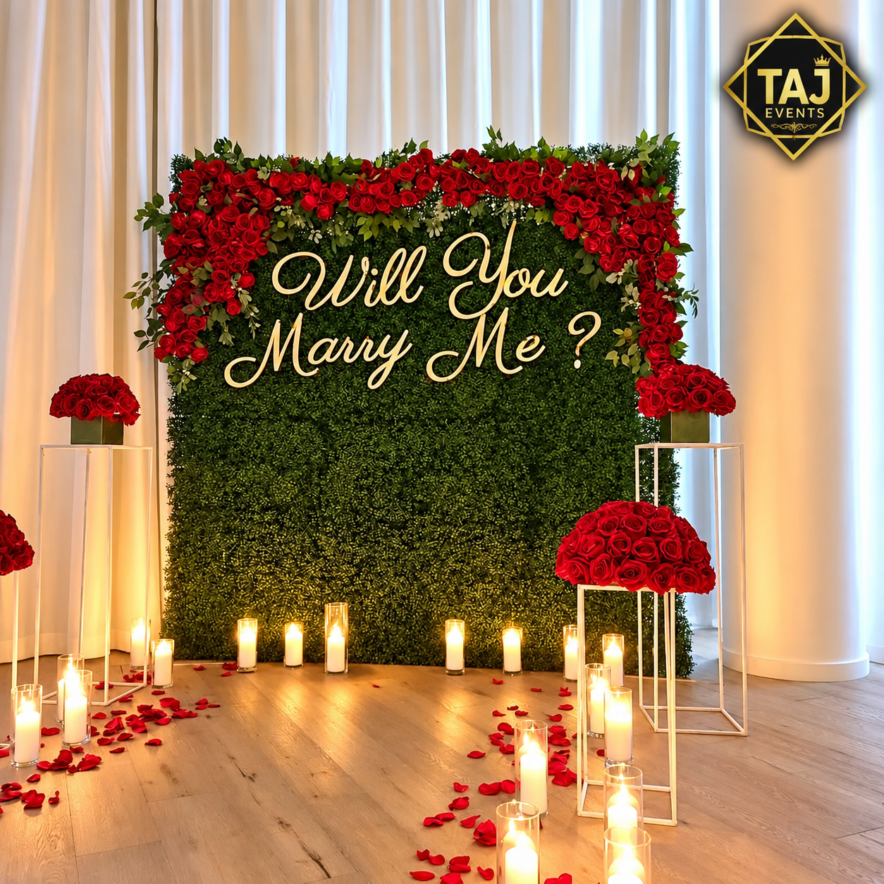 Marry Me Backdrop Setup