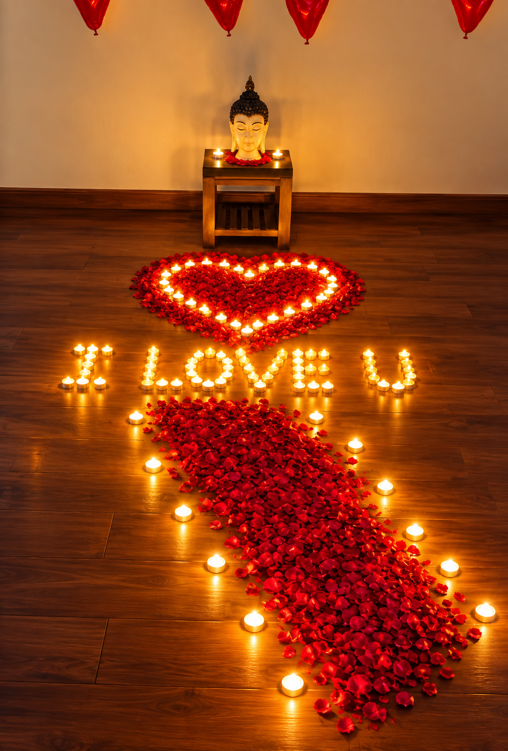 Dreamy Rose Petals &amp; Love Surprise Decoration - Hyderabad