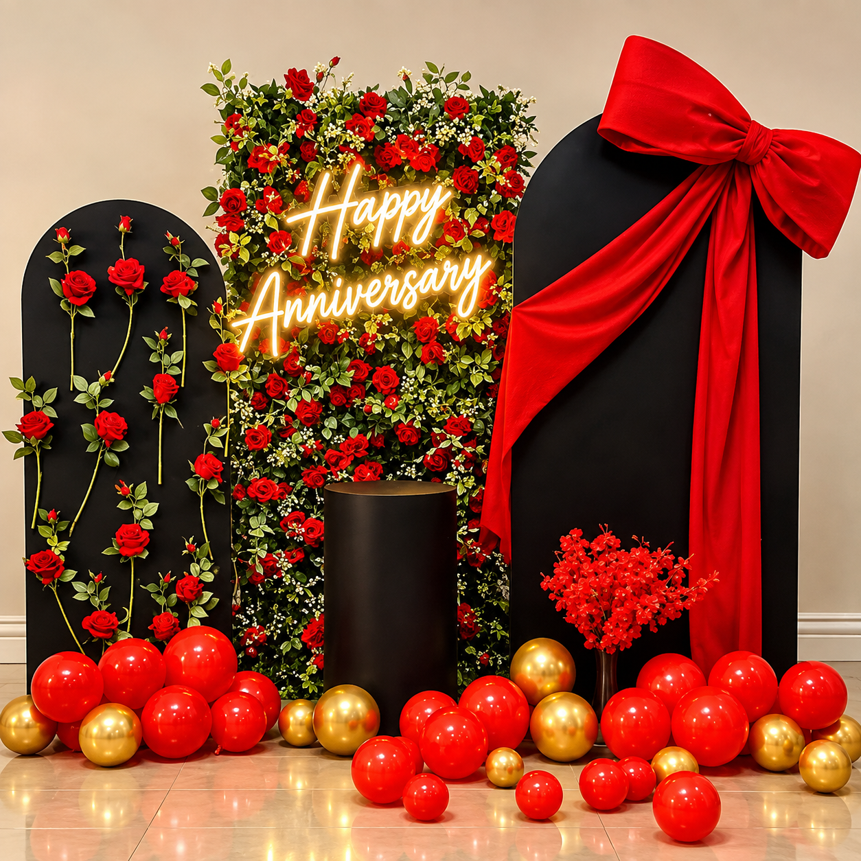Anniversary Balloon and Flower Decoration - Hyderabad