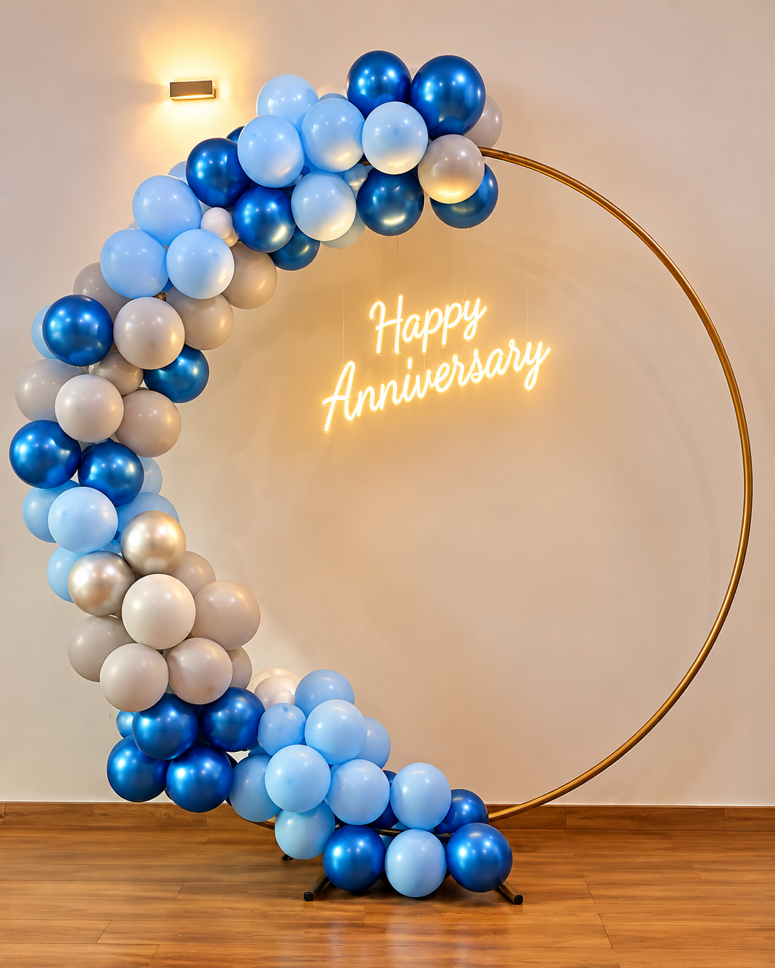 Blue Half Arch Anniversary Ring Decor - Hyderabad
