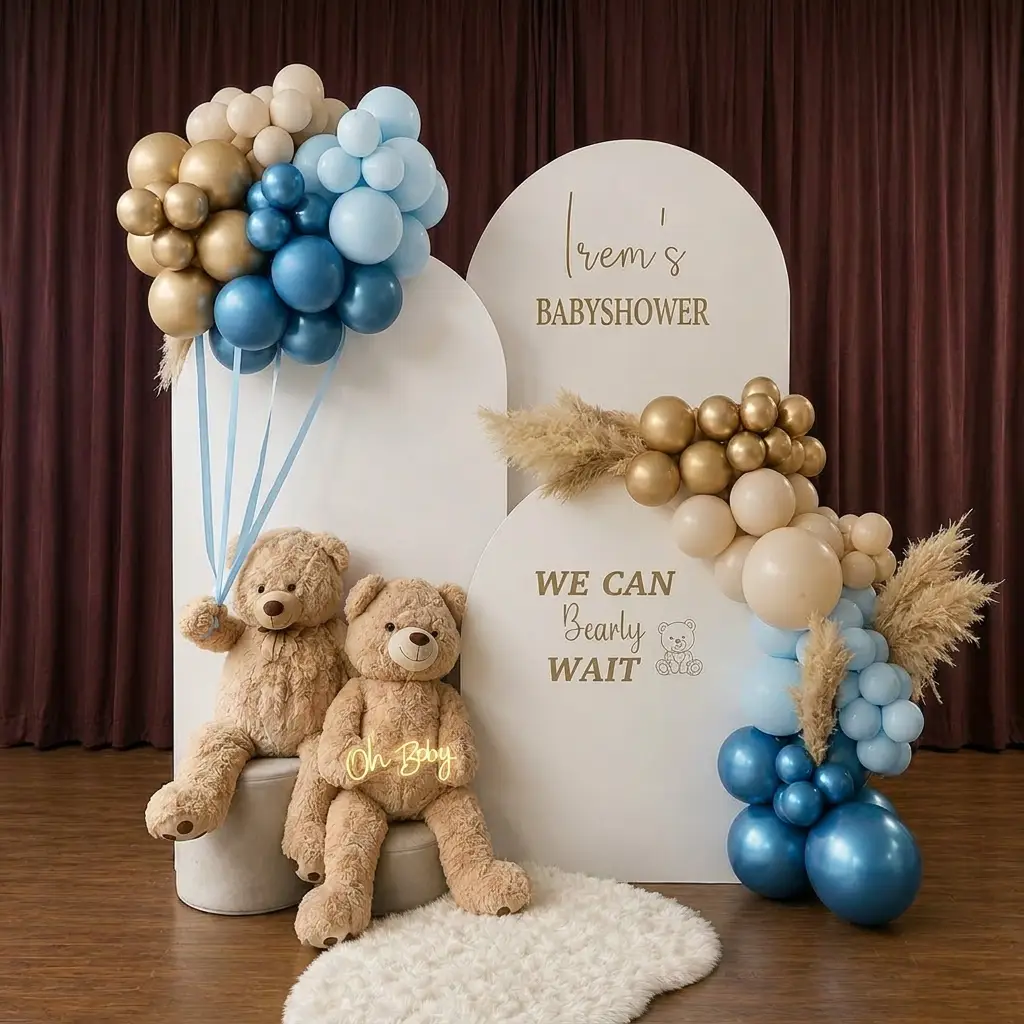 Teddy Theme Baby Shower Backdrop