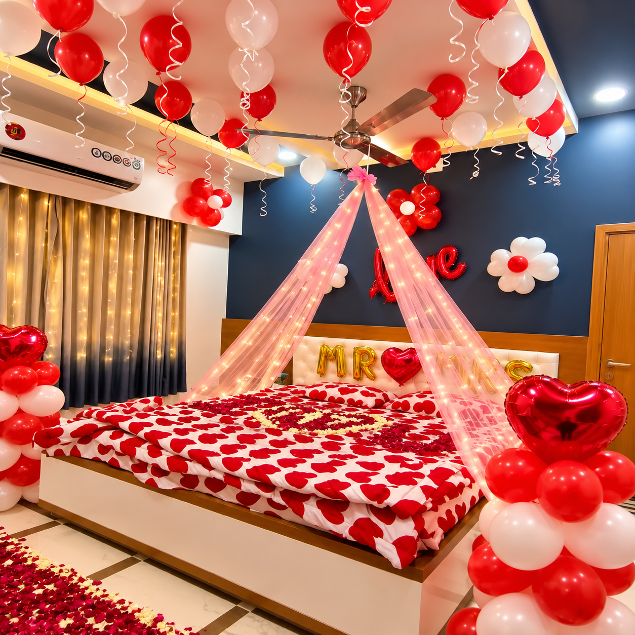 Marriage Room Balloon Decoration