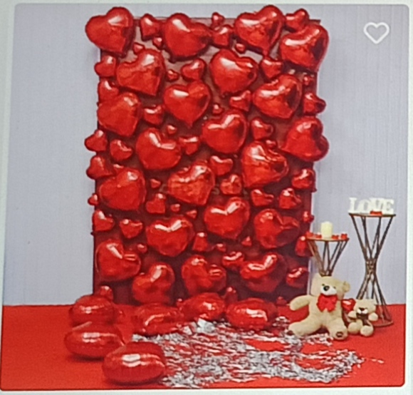 Valentine Red Heart Foil Backdrop