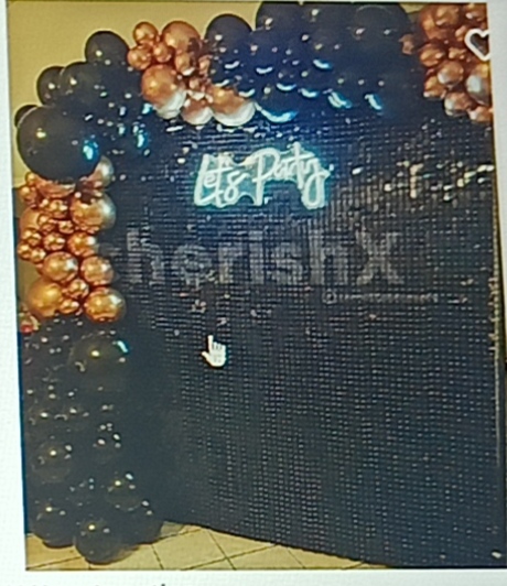 Rosegold Sequin Anniversary Decor