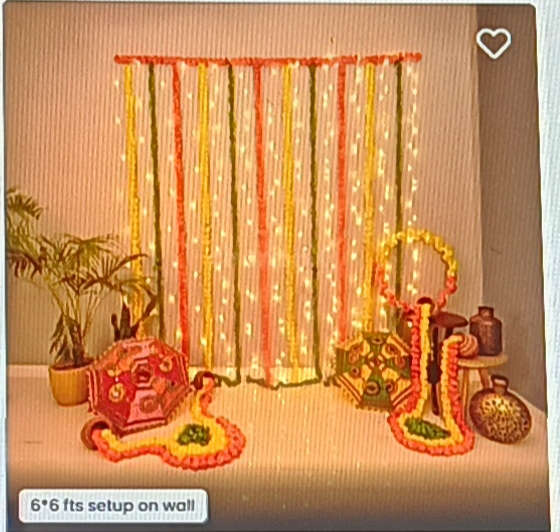 Festive Umbrella and Flower Garlands Decor