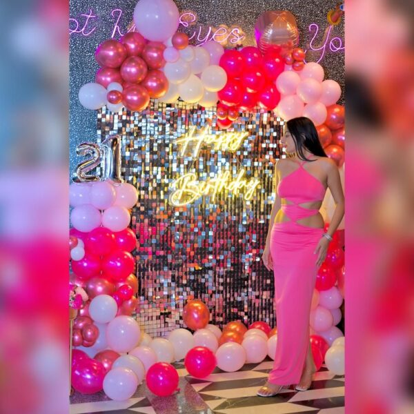 Pink and Silver Birthday Decoration - Image 5