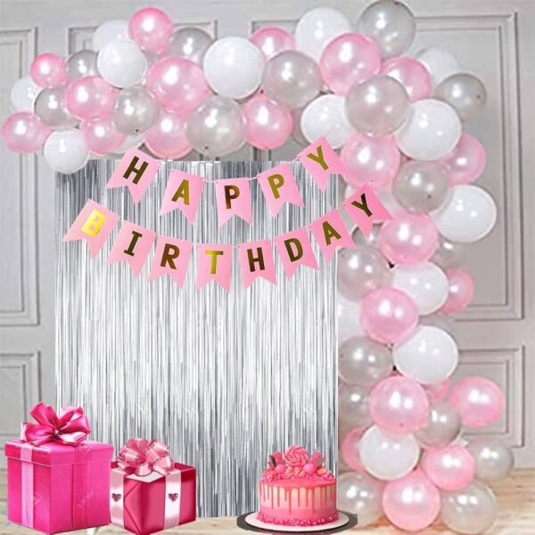 Pink and Silver Birthday Decoration - Image 6