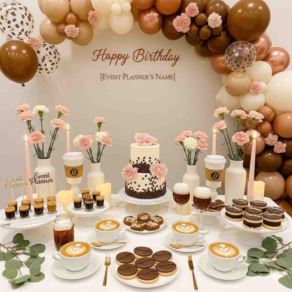 Aesthetic Coffee and Carnation Birthday Decor - Image 7
