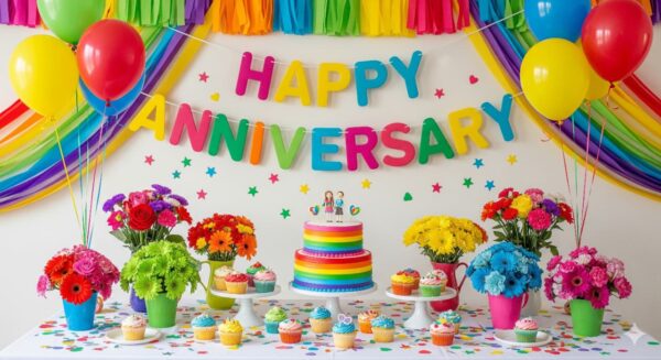 Colorful Themed Anniversary Decor - Image 6
