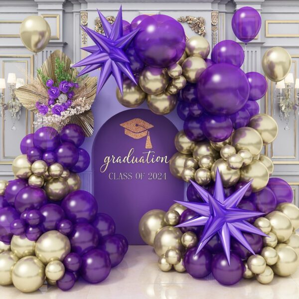 Blue and Purple Symphony Balloon Arch Decor - Image 3