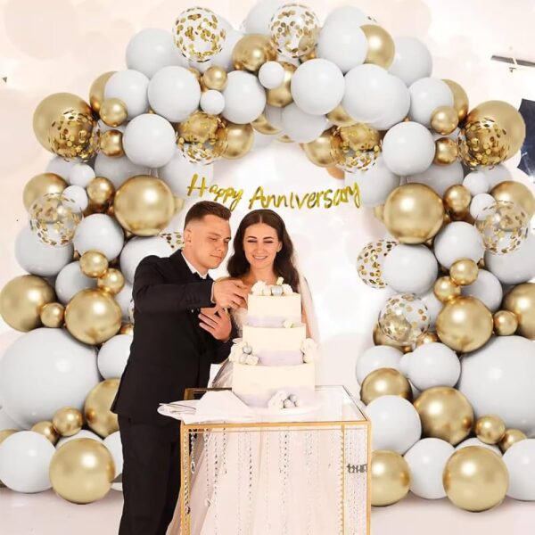 White and Gold Enchantment Anniversary Decoration - Image 4