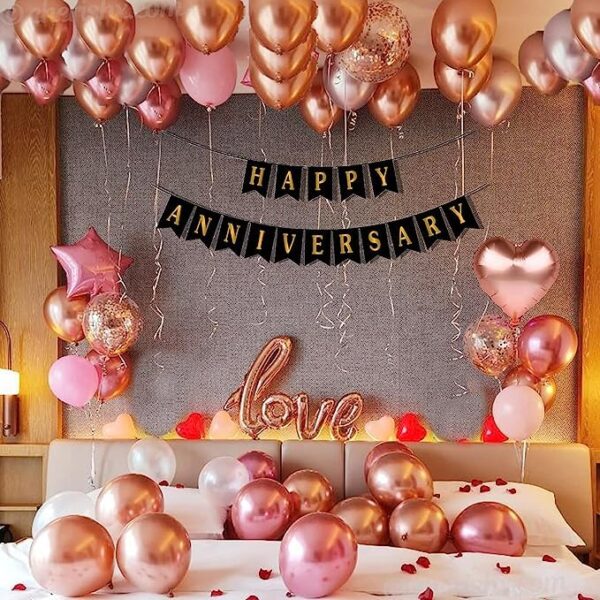 Happy Anniversary Rose Gold Surprise Decor - Image 5