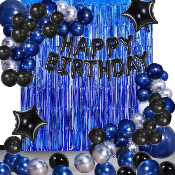 Happy Birthday Blue and Black Decoration - Image 5