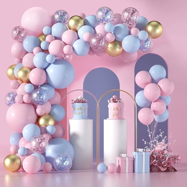 Golden-Pink and Blue Baby Shower Decor - Image 7