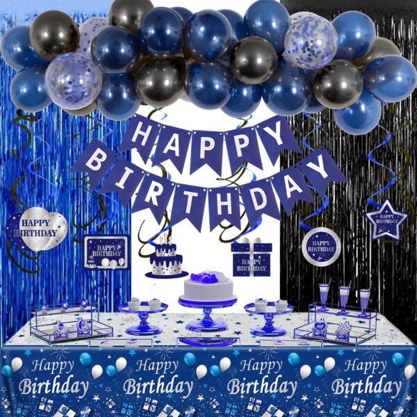 Happy Birthday Blue and Black Decoration - Image 6