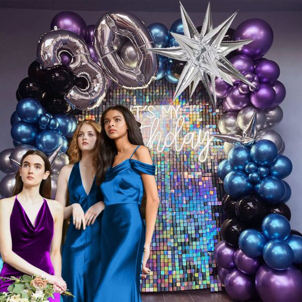 Blue and Purple Symphony Balloon Arch Decor - Image 4