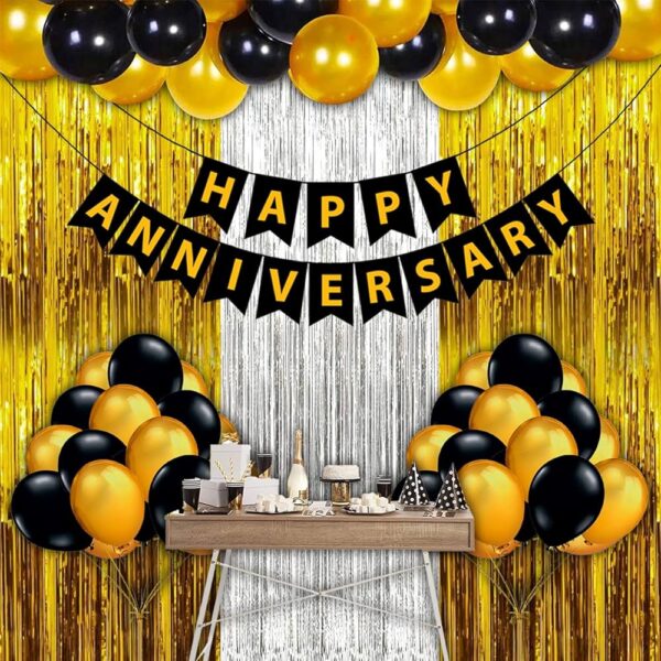 Gold and Black Anniversary Decor - Image 3