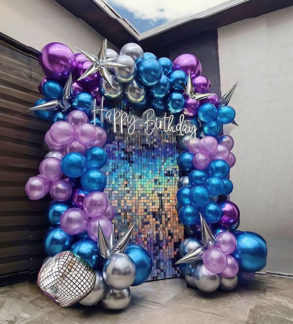 Blue and Purple Symphony Balloon Arch Decor - Image 5