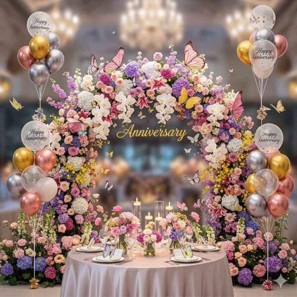 Butterflies and Flowers Anniversary Decoration - Image 9