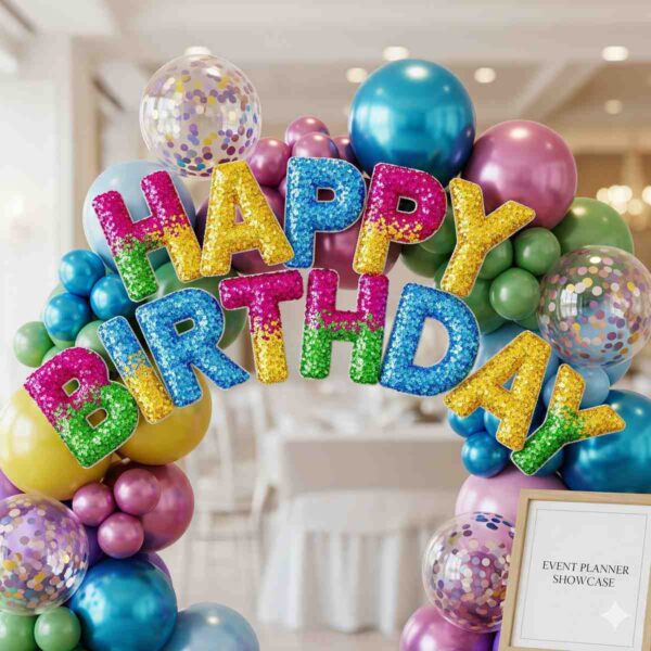 Happy Birthday Colourful Sequin Decoration - Image 5
