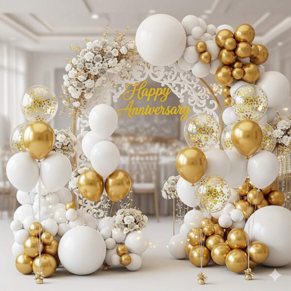 White and Gold Enchantment Anniversary Decoration - Image 9