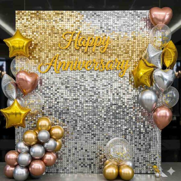 Happy Anniversary Themed Sequin Decor - Image 3