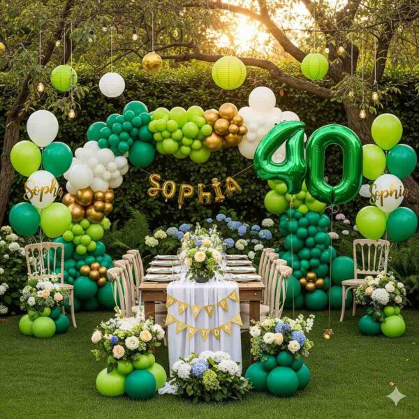Green Garden Birthday Celebration Decor - Image 8