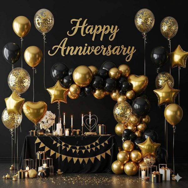 Gold and Black Anniversary Decor - Image 6