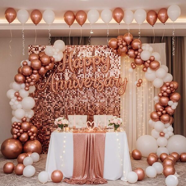 Happy Anniversary Rose Gold Surprise Decor - Image 6