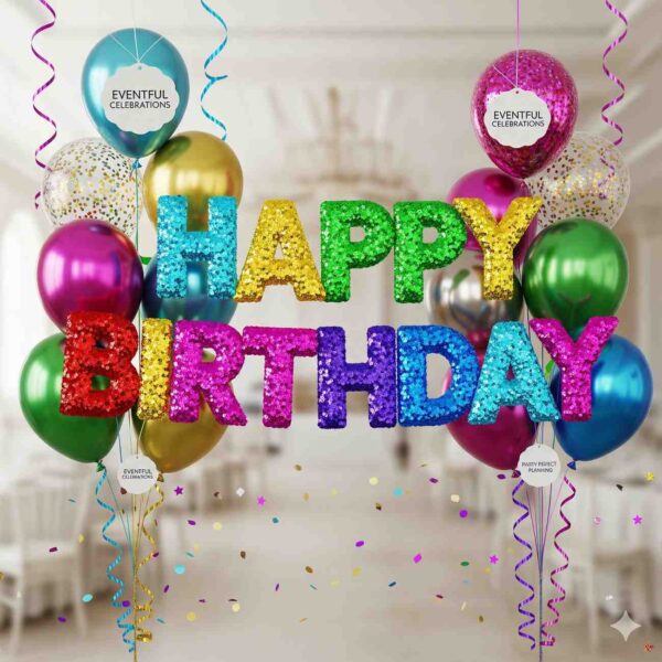 Happy Birthday Colourful Sequin Decoration - Image 6