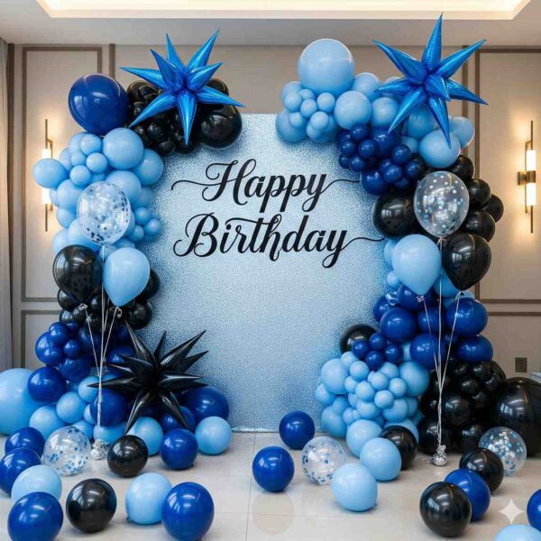 Happy Birthday Blue and Black Decoration - Image 10