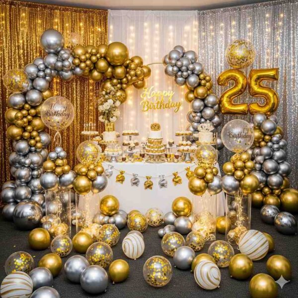 Gold and Silver Birthday Room Decor - Image 8