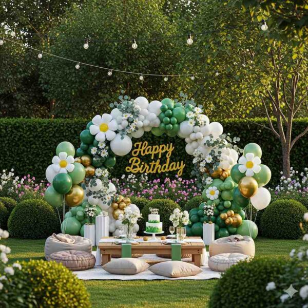 Green Garden Birthday Celebration Decor - Image 9
